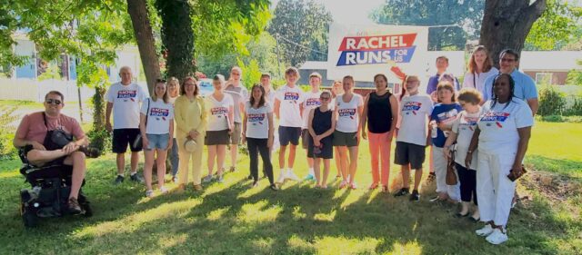 Volunteers gathered to go canvassing